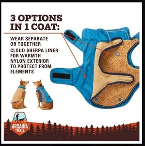 NWT Arcadia 3-in-1 dog jacket